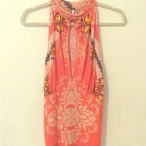 Free People - Foral Sleeveless Top in Red and Orange